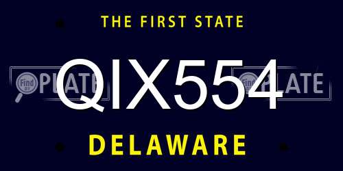 QIX554 Delaware License Plate