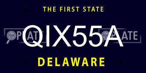 QIX55A Delaware License Plate