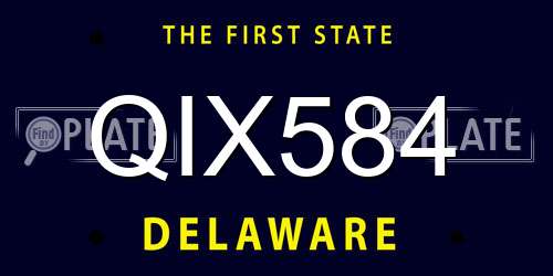 QIX584 Delaware License Plate