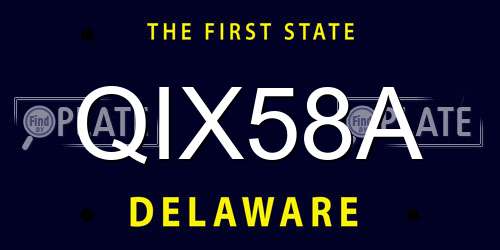 QIX58A Delaware License Plate