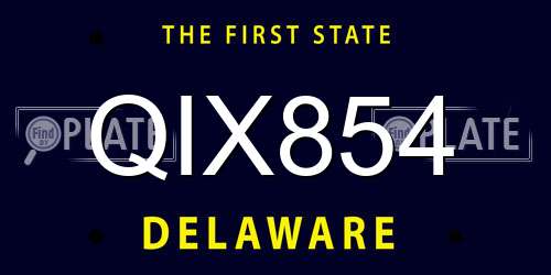 QIX854 Delaware License Plate