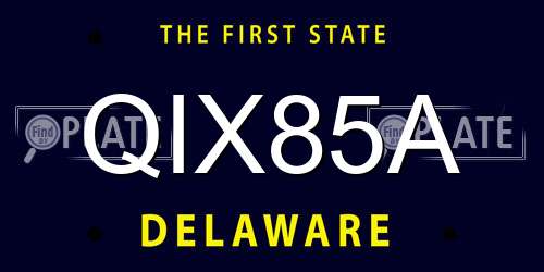 QIX85A Delaware License Plate