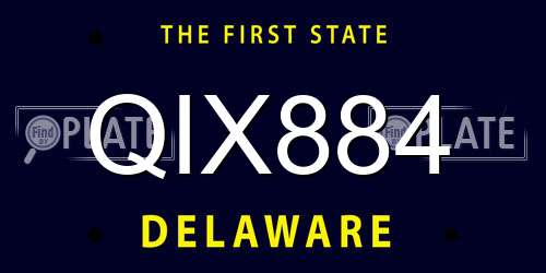 QIX884 Delaware License Plate