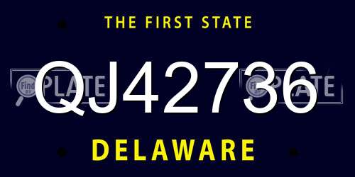 QJ42736 Delaware License Plate