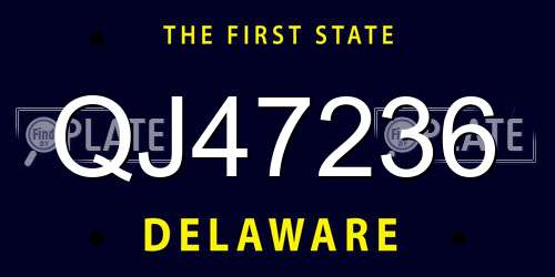 QJ47236 Delaware License Plate