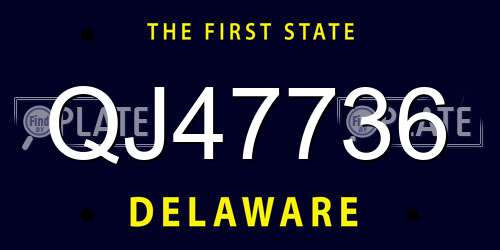 QJ47736 Delaware License Plate