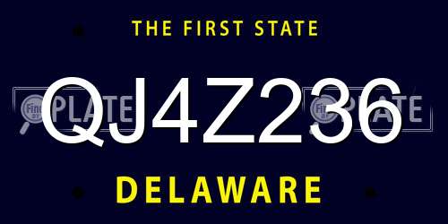 QJ4Z236 Delaware License Plate