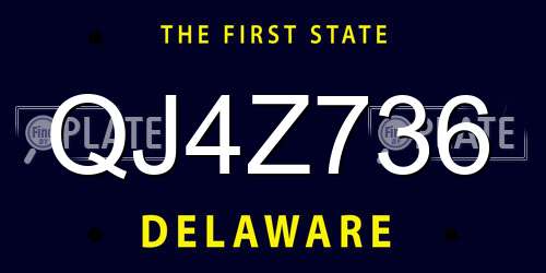 QJ4Z736 Delaware License Plate