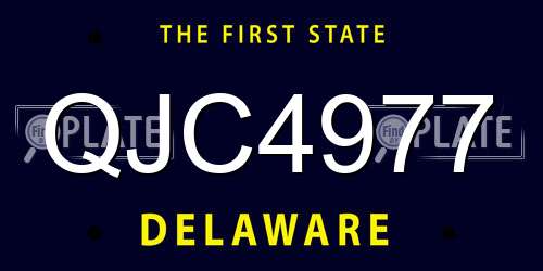 QJC4977 Delaware License Plate