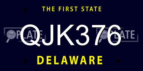 QJK376 Delaware License Plate