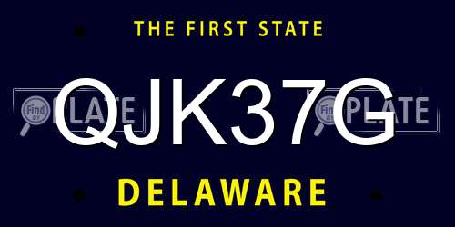 QJK37G Delaware License Plate