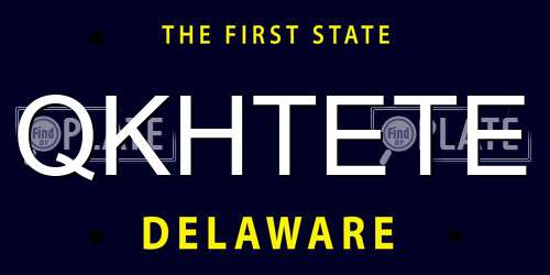 QKHTETE Delaware License Plate