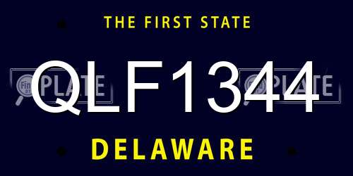 QLF1344 Delaware License Plate