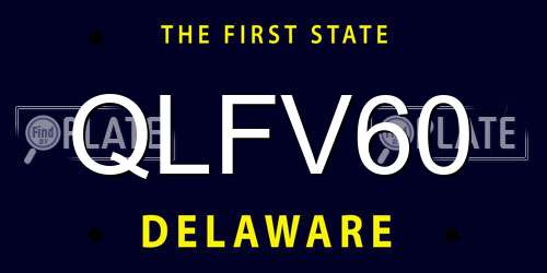 QLFV60 Delaware License Plate