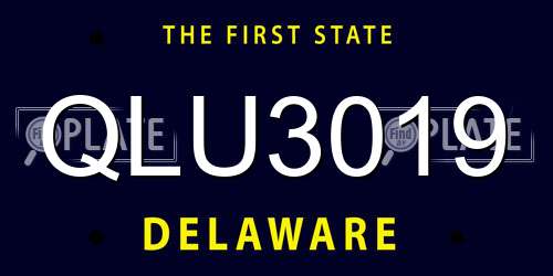 QLU3019 Delaware License Plate