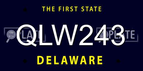 QLW243 Delaware License Plate