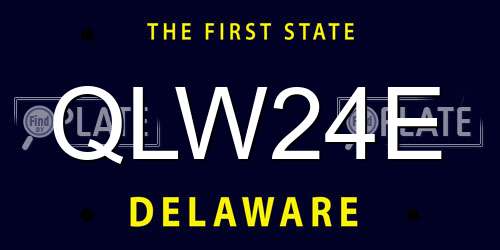 QLW24E Delaware License Plate