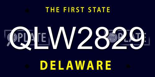 QLW2829 Delaware License Plate