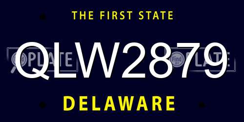 QLW2879 Delaware License Plate