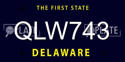 QLW743 Delaware License Plate