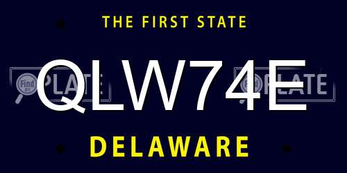 QLW74E Delaware License Plate
