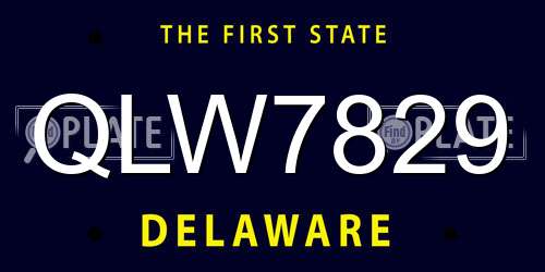 QLW7829 Delaware License Plate