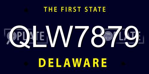 QLW7879 Delaware License Plate