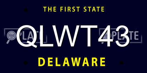 QLWT43 Delaware License Plate
