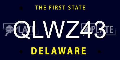 QLWZ43 Delaware License Plate
