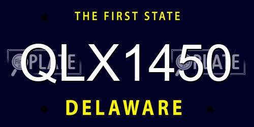 QLX1450 Delaware License Plate