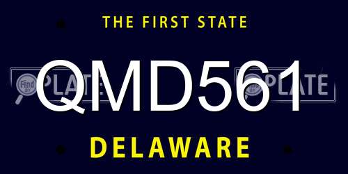 QMD561 Delaware License Plate