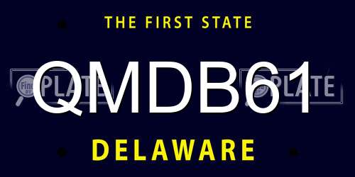 QMDB61 Delaware License Plate