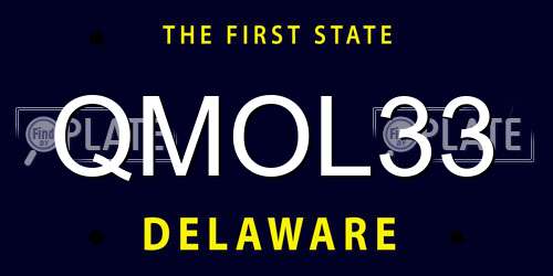 QMOL33 Delaware License Plate