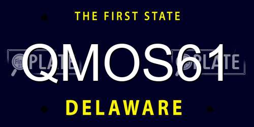 QMOS61 Delaware License Plate