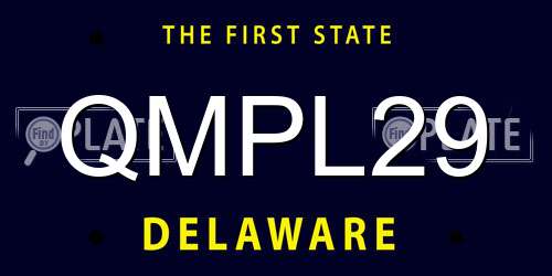 QMPL29 Delaware License Plate