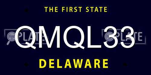 QMQL33 Delaware License Plate