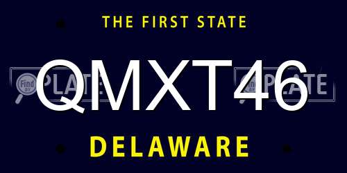 QMXT46 Delaware License Plate