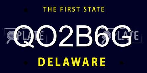 QO2B6G Delaware License Plate