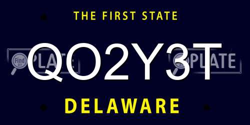 QO2Y3T Delaware License Plate