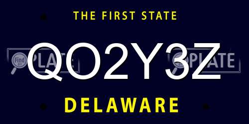 QO2Y3Z Delaware License Plate
