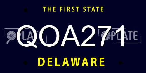 QOA271 Delaware License Plate