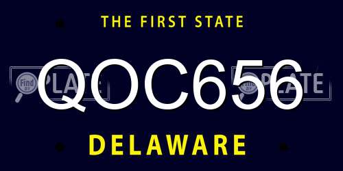QOC656 Delaware License Plate