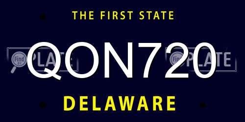 QON720 Delaware License Plate