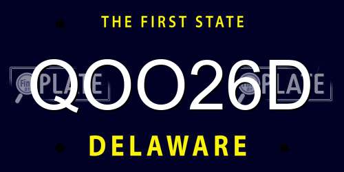 QOO26D Delaware License Plate