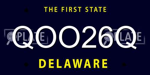 QOO26Q Delaware License Plate