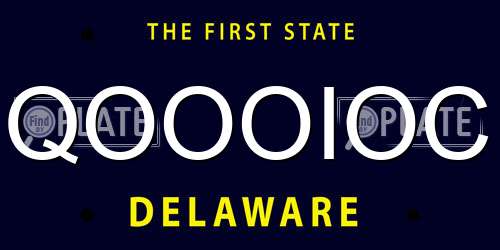 QOOOIOC Delaware License Plate