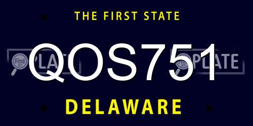QOS751 Delaware License Plate