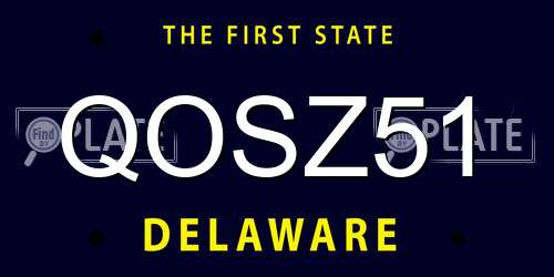 QOSZ51 Delaware License Plate
