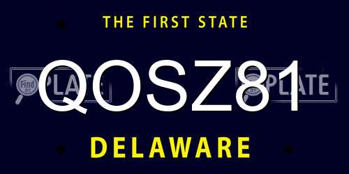 QOSZ81 Delaware License Plate