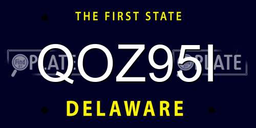 QOZ95I Delaware License Plate